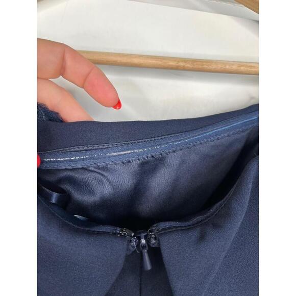 XSCAPE Navy Blue Off Shoulder Ruched Floor Length Evening Gown Dress Size 6 - Picture 9 of 13